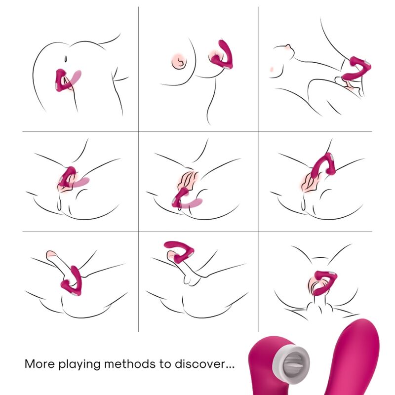 ARMONY - SECRETKISS LICKING VIBRATING CLITORIDE & VIBRATORE CURVO FUCSIA
