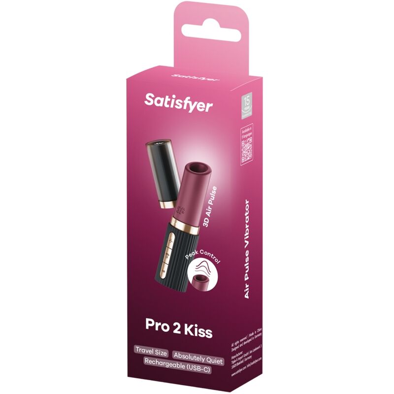 SATISFYER - PRO 2 KISS WAVE STIMOLATORE CLITORIDEO GRANATO / NERO