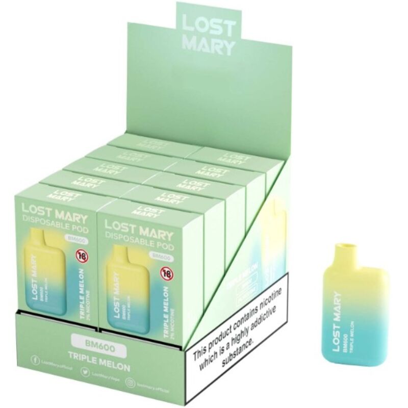 LOST MARY - BM600 NICOTINA VAPER 2% MONOUSO TRIPLO MELONE