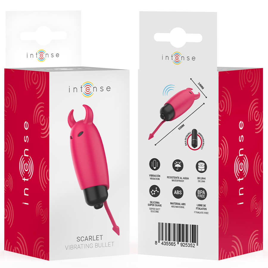 INTENSE - PROIETTILE VIBRANTE SCARLATTO RED DEMON 9,3 X 2,4 CM