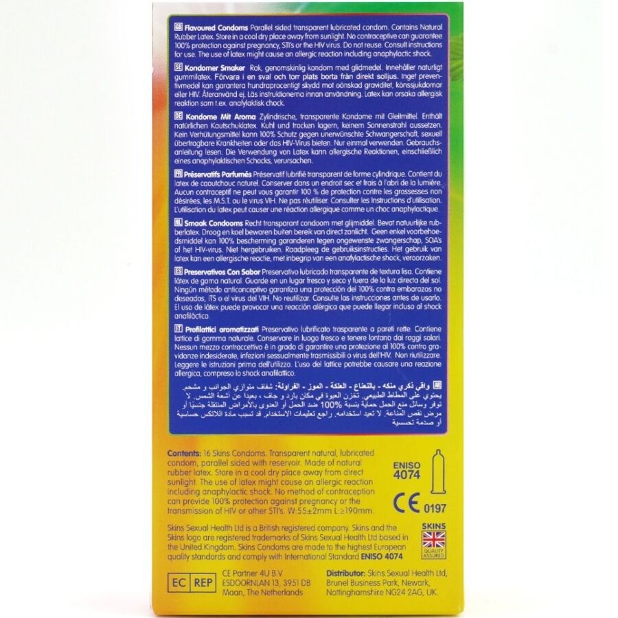 SKINS - PRESERVATIVI MULTIGUSTO PREMIUM CONFEZIONE DA 16