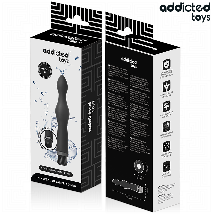 ADDICTED TOYS - PULITORE ANALE CON ADATTATORE UNIVERSALE MODELLO 3