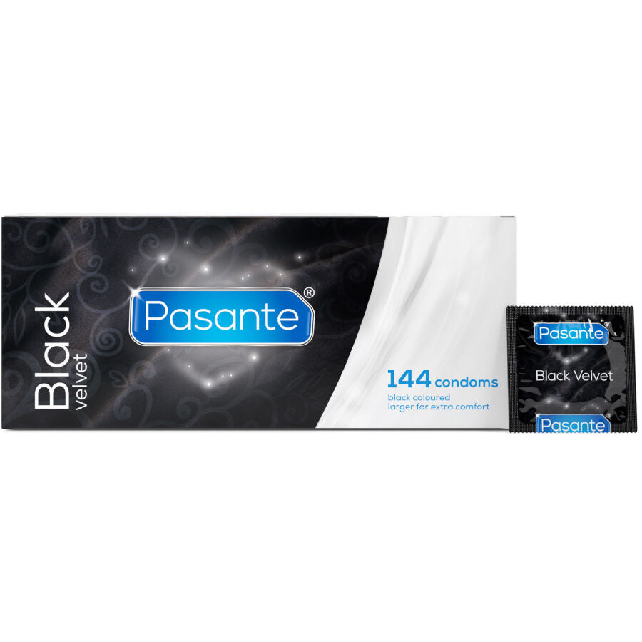 PASANTE - PRESERVATIVI IN VELLUTO NERO SCATOLA DA 144 UNITÀ
