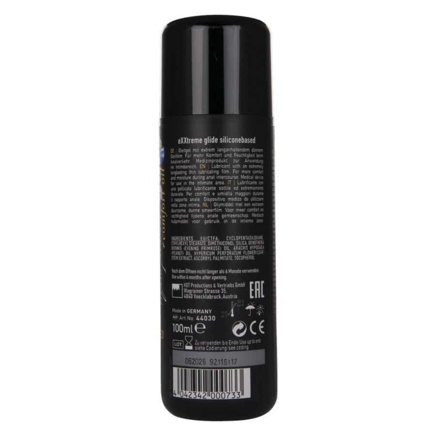 HOT - EXXTREME GLIDE LUBRIFICANTE A BASE DI SILICONE + OLIO COMFORT A+ 100 ML