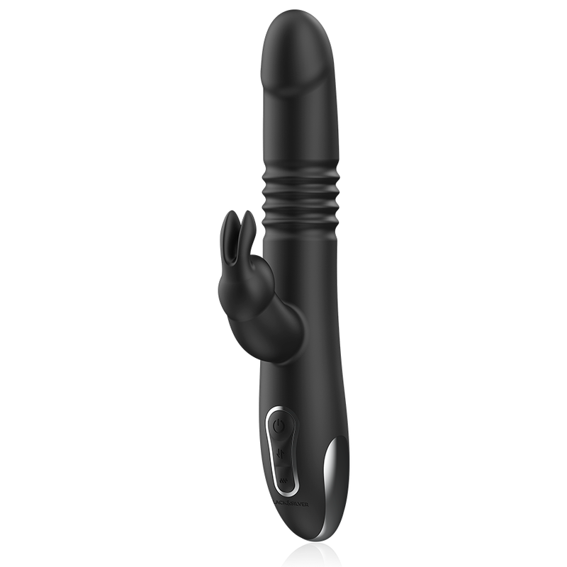 BLACK&SILVER - KENJI VIBRATORE RABBIT UP & DOWN + TELECOMANDO WATCHME