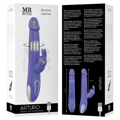 MR BOSS - ARTURO VIBRATORE E ROTATORE + TELECOMANDO WATCHME