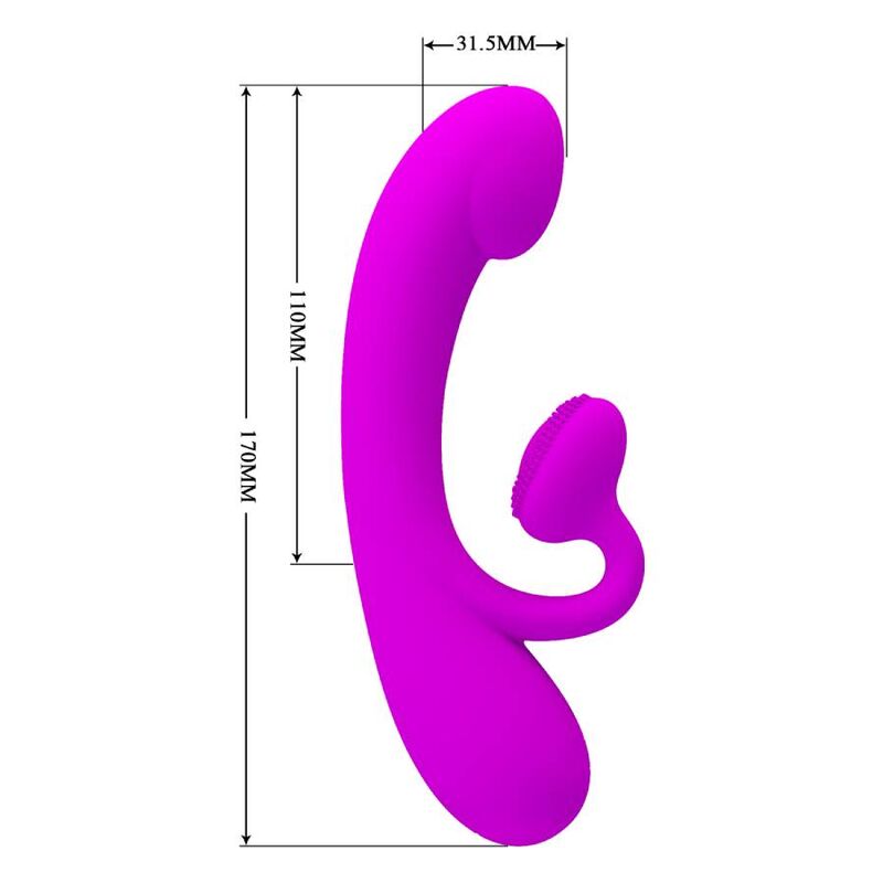 PRETTY LOVE - SINCERO VIBRATORE CLITORIDEO IN SILICONE E SUCCHIATORE VIOLA