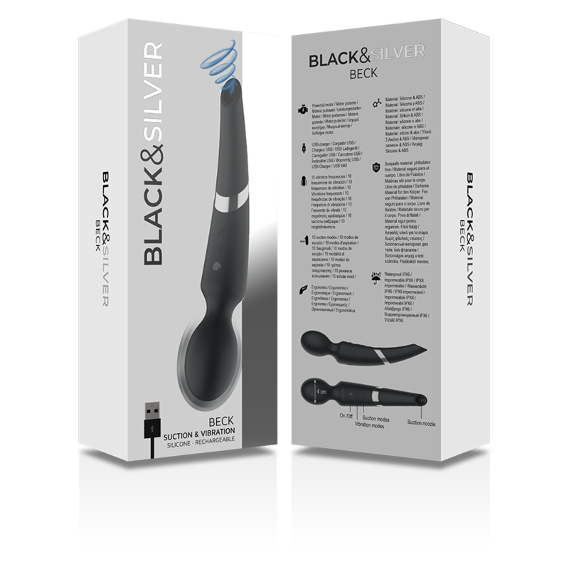 BLACK&SILVER - BECK BACCHETTA E VENTOSA 2 IN 1 IN SILICONE