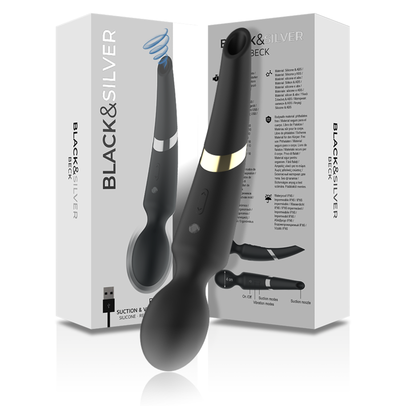 BLACK&SILVER - BECK BACCHETTA E VENTOSA 2 IN 1 IN SILICONE