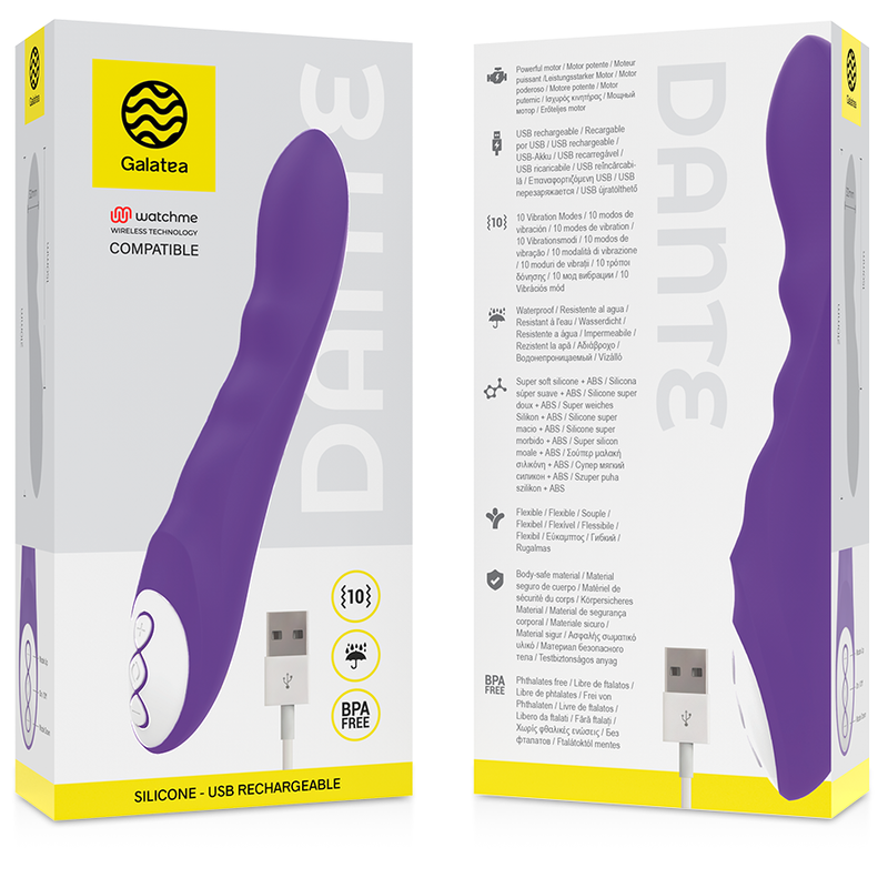 GALATEA - DANTE VIBRATORE VIOLA + TELECOMANDO WATCHME