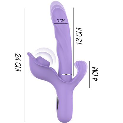 INTENSE - BILLIE VIBRATORE MULTIFUNZIONALE RICARICABILE A SUCCHIO CON PULSANTE VIOLA