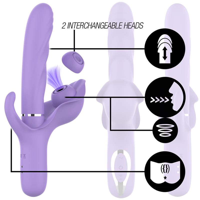 INTENSE - BILLIE VIBRATORE MULTIFUNZIONALE RICARICABILE A SUCCHIO CON PULSANTE VIOLA