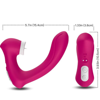 ARMONY - SECRETKISS LICKING VIBRATING CLITORIDE & VIBRATORE CURVO FUCSIA