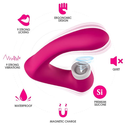 ARMONY - SECRETKISS LICKING VIBRATING CLITORIDE & VIBRATORE CURVO FUCSIA