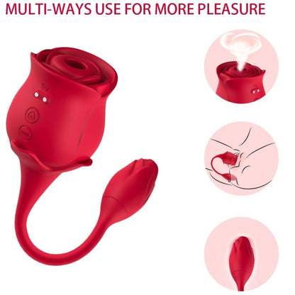 ARMONY - VIBRATORE E SUCCHIATORE CLITORIDE ROSA 10 MODALITÀ ROSSO