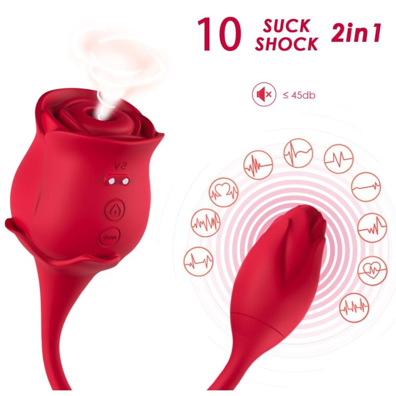 ARMONY - VIBRATORE E SUCCHIATORE CLITORIDE ROSA 10 MODALITÀ ROSSO