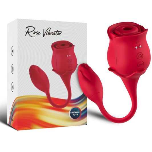 ARMONY - VIBRATORE E SUCCHIATORE CLITORIDE ROSA 10 MODALITÀ ROSSO