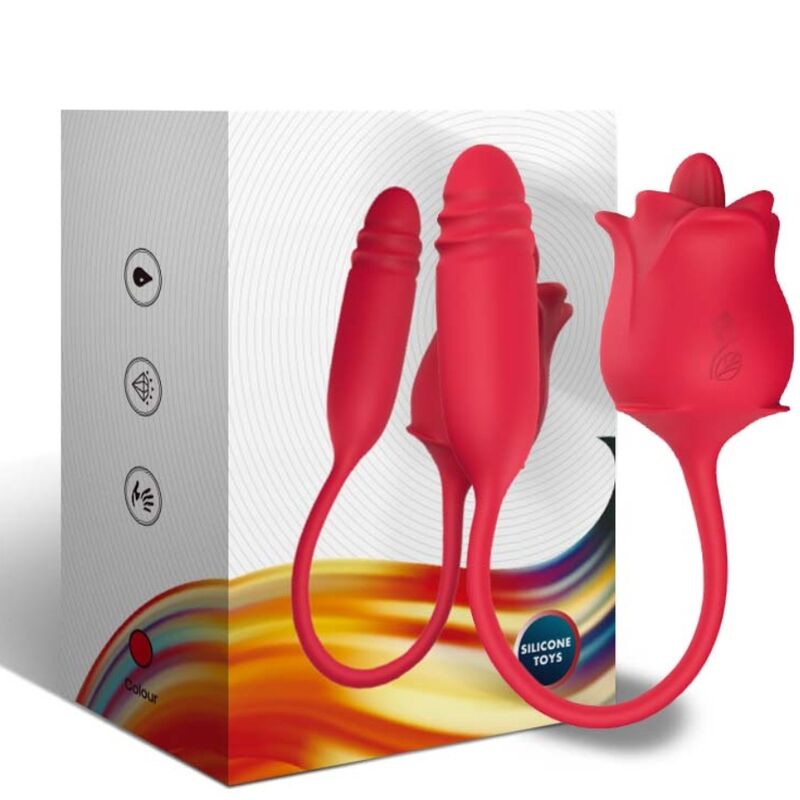 ARMONY - 3 IN 1 ROSA, STIMOLATORE, ASPIRAZIONE E SU&GIÙ CON CODA ROSSA