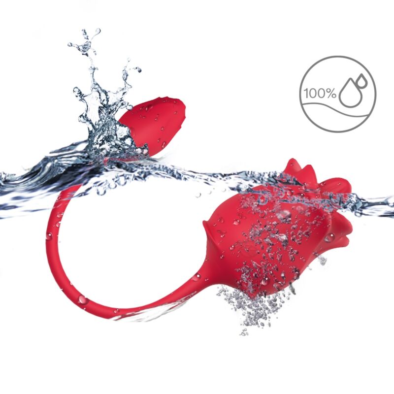 ARMONY - STIMOLATORE E VIBRATORE ROSA 2 IN 1 CON ASPIRAZIONE E CODA ROSSA 10 MODALITÀ