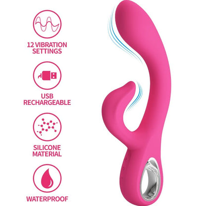 PRETTY LOVE - VIBRATORE FRITZ RABBIT 12 VIBRAZIONI ROSA