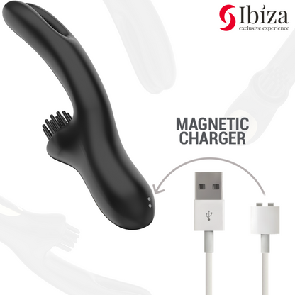 IBIZA - VIBRATORE CLITORIALE MULTICELLULARE E DOPPIA ONDA CON SPAZZOLA RABITT HI-TECH
