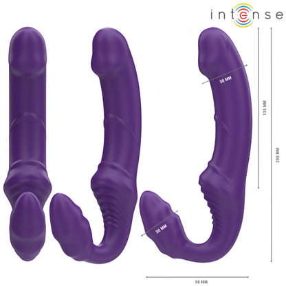 INTENSE - JILL DOPPIO VIBRATORE 20 CM VIOLA TELECOMANDO