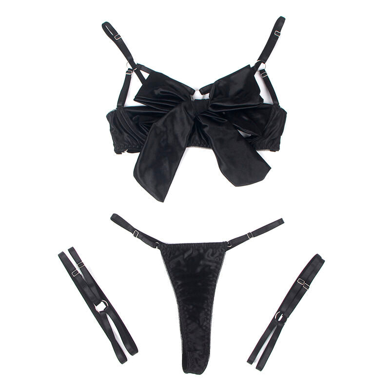 SUBBLIME - 955205 COMPLETO REGGISENO CON FIOCCO NERO REGOLABILE L/XL