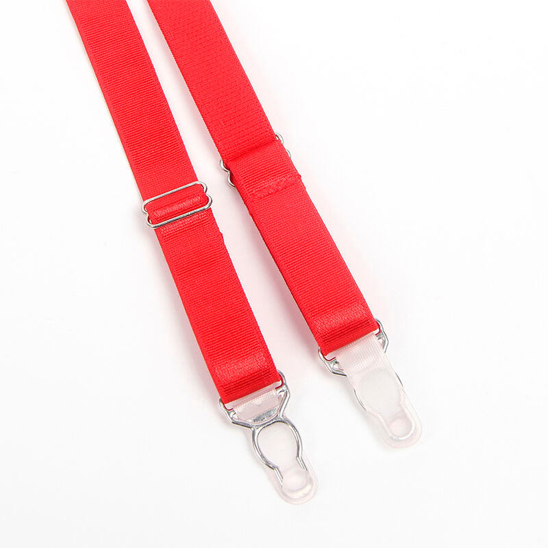 SUBBLIME - 955250 REGGISENO BONDAGE ROSSO CON GIARRETTIERA S/M