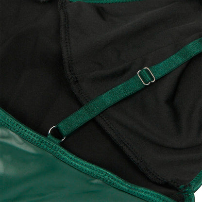 SUBBLIME - 955441 ABITO CON SPALLINE IN PELLE VERDE L/XL