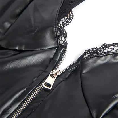 SUBBLIME - 955458 BODY IN PELLE NERA CON ZIP S/M