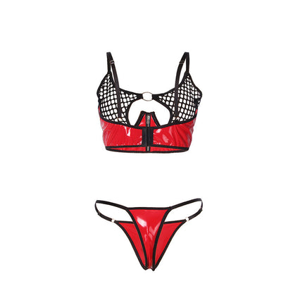 SUBBLIME - 955540 REGGISENO IN VERNICE ROSSA CON CERNIERA E REGGISENO A RETINO L/XL