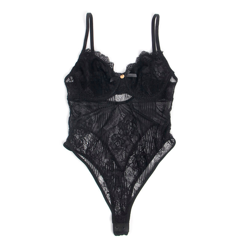 SUBBLIME - 955625 BODY IN PIZZO CON CHIUSURA INFERIORE NERO L/XL