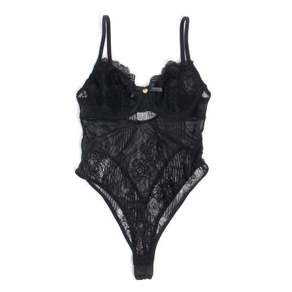 SUBBLIME - 955625 BODY IN PIZZO CON CHIUSURA INFERIORE NERO L/XL
