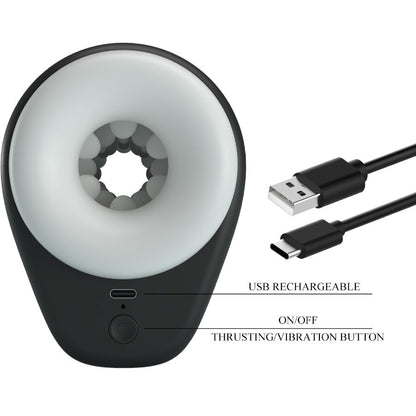 PRETTY LOVE - DJ GIRL MASTURBATORE MASCHILE CON VIBRAZIONE 5 IMPOSTAZIONI NEGRO