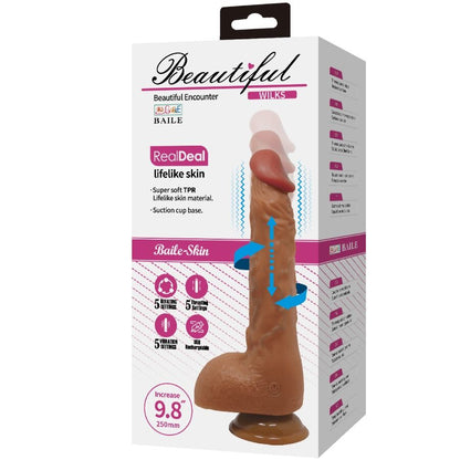 BAILE - BEAUTIFUL WILKS 5 IMPOSTAZIONI VIBRATORE REALISTICO 25 CM MULATO
