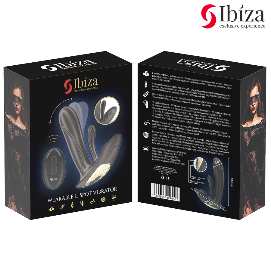 IBIZA - VIBRATORE INDOSSABILE CON STIMOLAZIONE DEL PUNTO G E DEL CLITORIDE CON TELECOMANDO