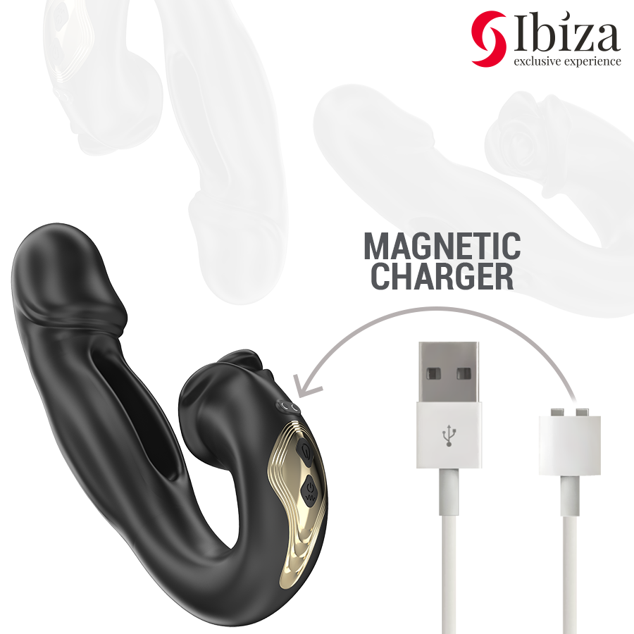 IBIZA - VIBRATORE ROSE EFFETTO FLICKING E STIMOLATORE DEL CLITORIDE