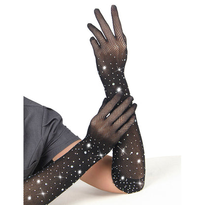 SUBBLIME - 957469SHINE GUANTI TRASPARENTI NERI S/M