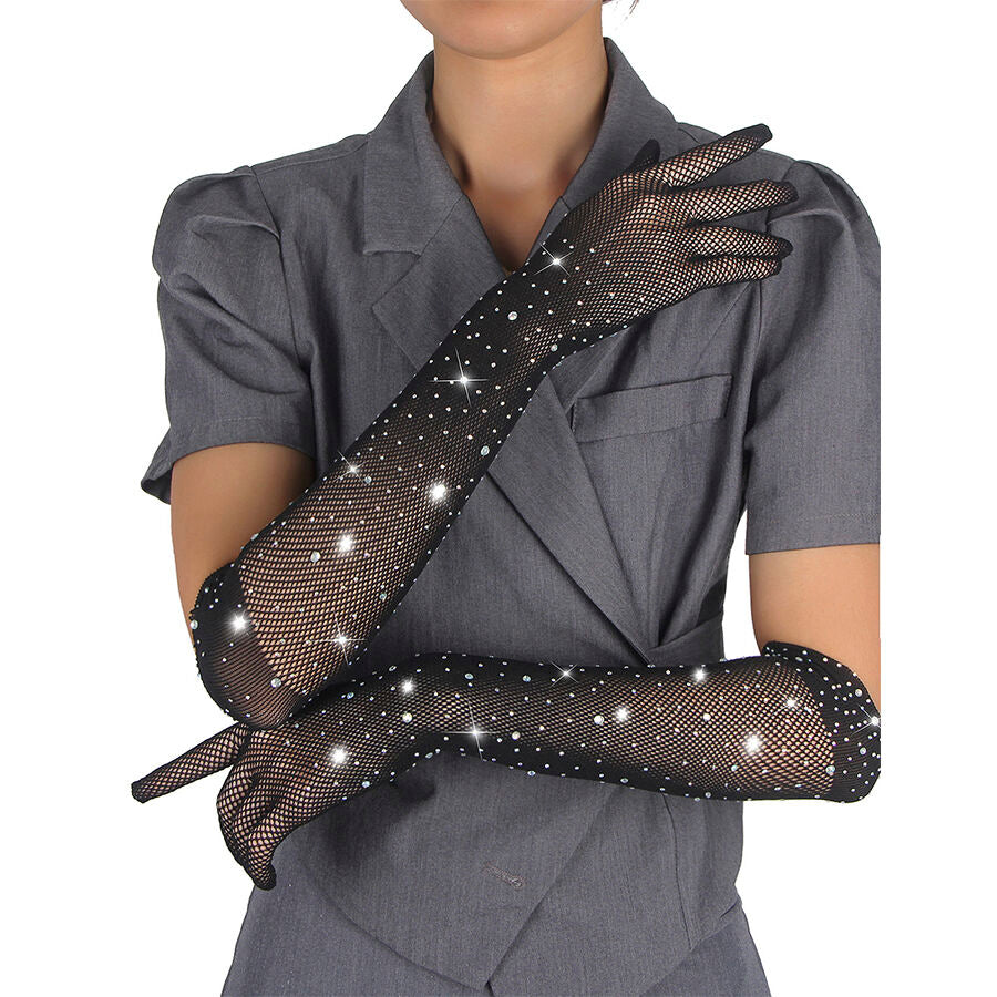 SUBBLIME - 957469SHINE GUANTI TRASPARENTI NERI S/M