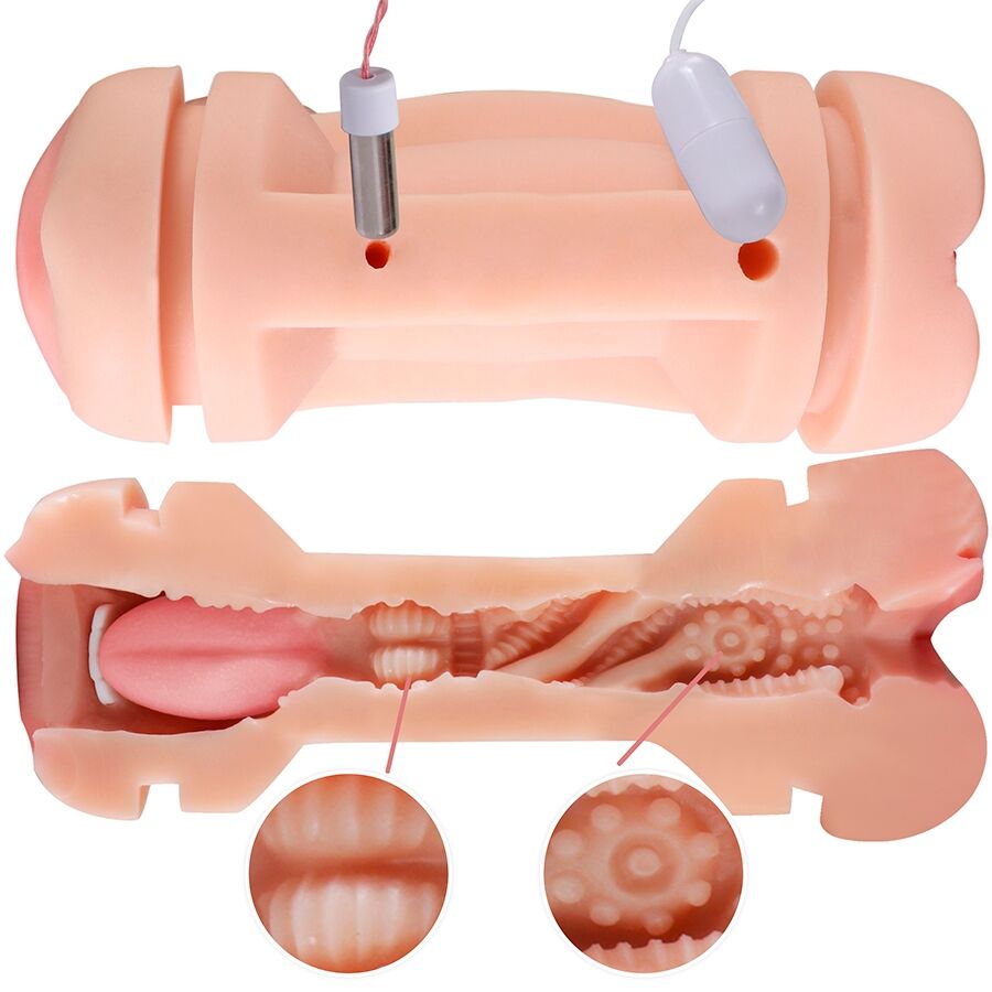 SHEQU - KAY DOPPIO MASTURBATORE CON DOPPIA BOCCA E VIBRAZIONE DELLA VAGINA
