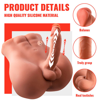 XISE - BERTLETT DILDO ASS DILDO REALISTICO E MASTURBATORE ANALE POSIZIONE FRONTALE CON SPINTA 18 CM