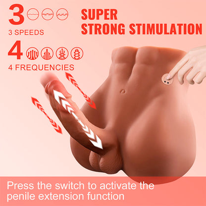 XISE - BERTLETT DILDO ASS DILDO REALISTICO E MASTURBATORE ANALE POSIZIONE FRONTALE CON SPINTA 18 CM