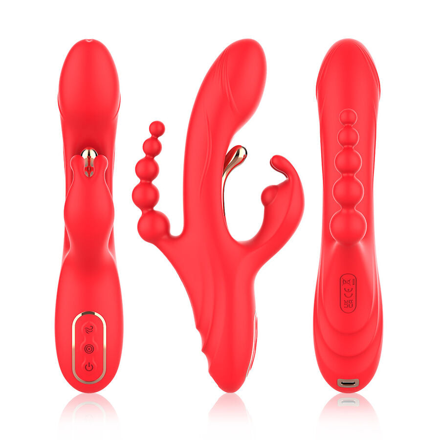 ARMONY - VIBRATORE STIMOLATORE PUNTO G E CLITORIDE ROSSO
