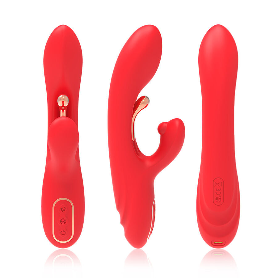 ARMONY - VIBRATORE STIMOLATORE PUNTO G E CLITORIDE CON LINGUA OSCILLANTE ROSSO