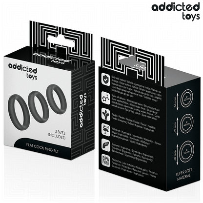 ADDICTED TOYS - SET DI ANELLI PIATTI IN SILICONE