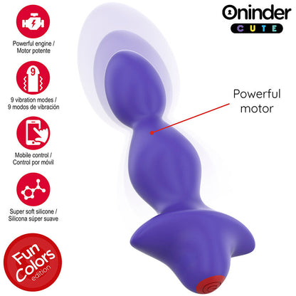ONINDER CUTE - DILATATORE ANALE VIBRANTE LOVE BUTT - APP GRATUITA IN TUTTO IL MONDO
