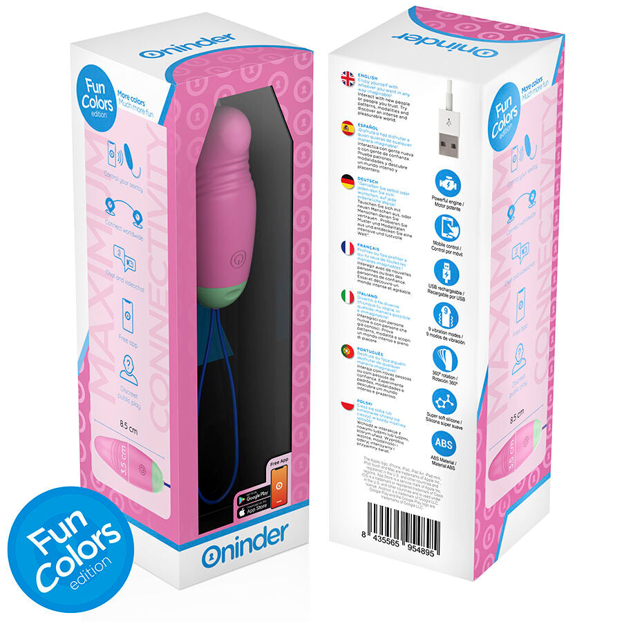 ONINDER CUTE - UOVO IN SILICONE VIBRANTE-ROTANTE A 360° PER AMARE IL PIACERE - APP GLOBALE GRATUITA