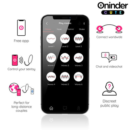 ONINDER CUTE - UOVO IN SILICONE CON VIBRO-ONDA E PIACERE - APP GLOBALE GRATUITA