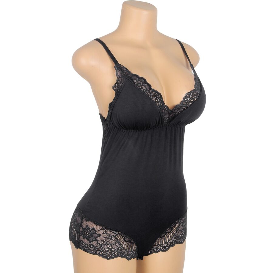 SUBBLIME - ORSACCHIOTTO CON DETTAGLI IN PIZZO FLOREALE NERO L/XL