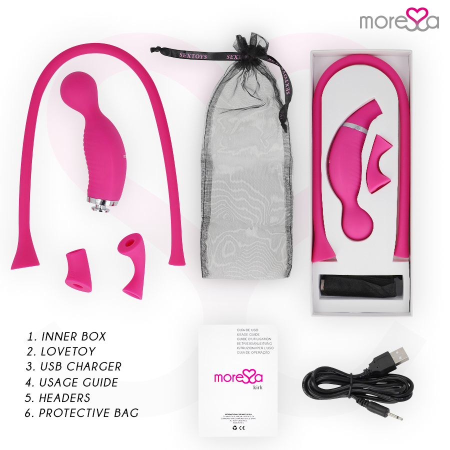 MORESSA - KIRK DUO ASPIRAZIONE + MASSAGGIATORE MULTI-PERFORMANCE IN SILICONE PREMIUM RICARICABILE